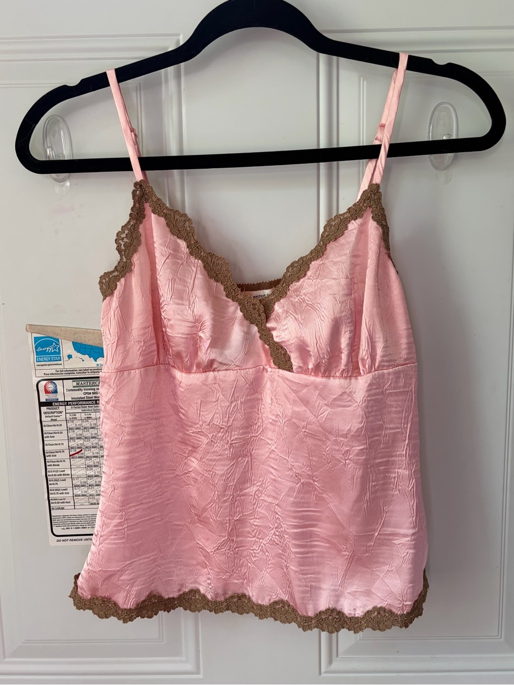 Old Navy Brand Perfect Fit Crushed Satin Lace Camisole Top 🌸